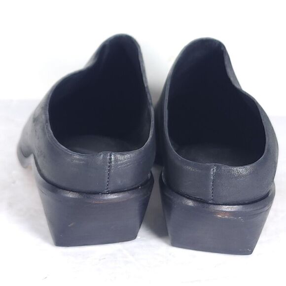 Wal and Pai Women's Mirage US5-5,5 EU36 Black Leather Cuban Heel Mules Clogs - Picture 14 of 14